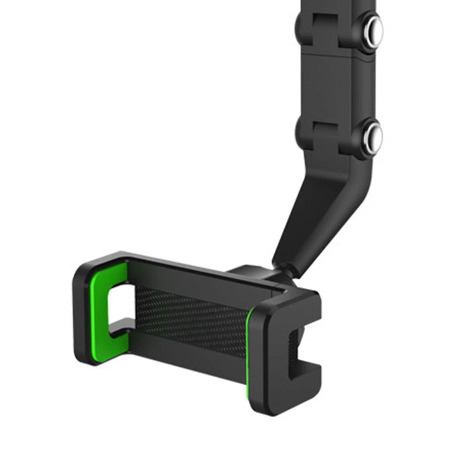 BESTMU 360° Adjustable Car Rearview Mirror Phone Mount Holder - Universal Smartphone Cradle for GPS Navigation, Compatible with Most 4-6.1 Inch Mobile Phones (Green) - Perfect for Hands-Free Driving & Road Trips
