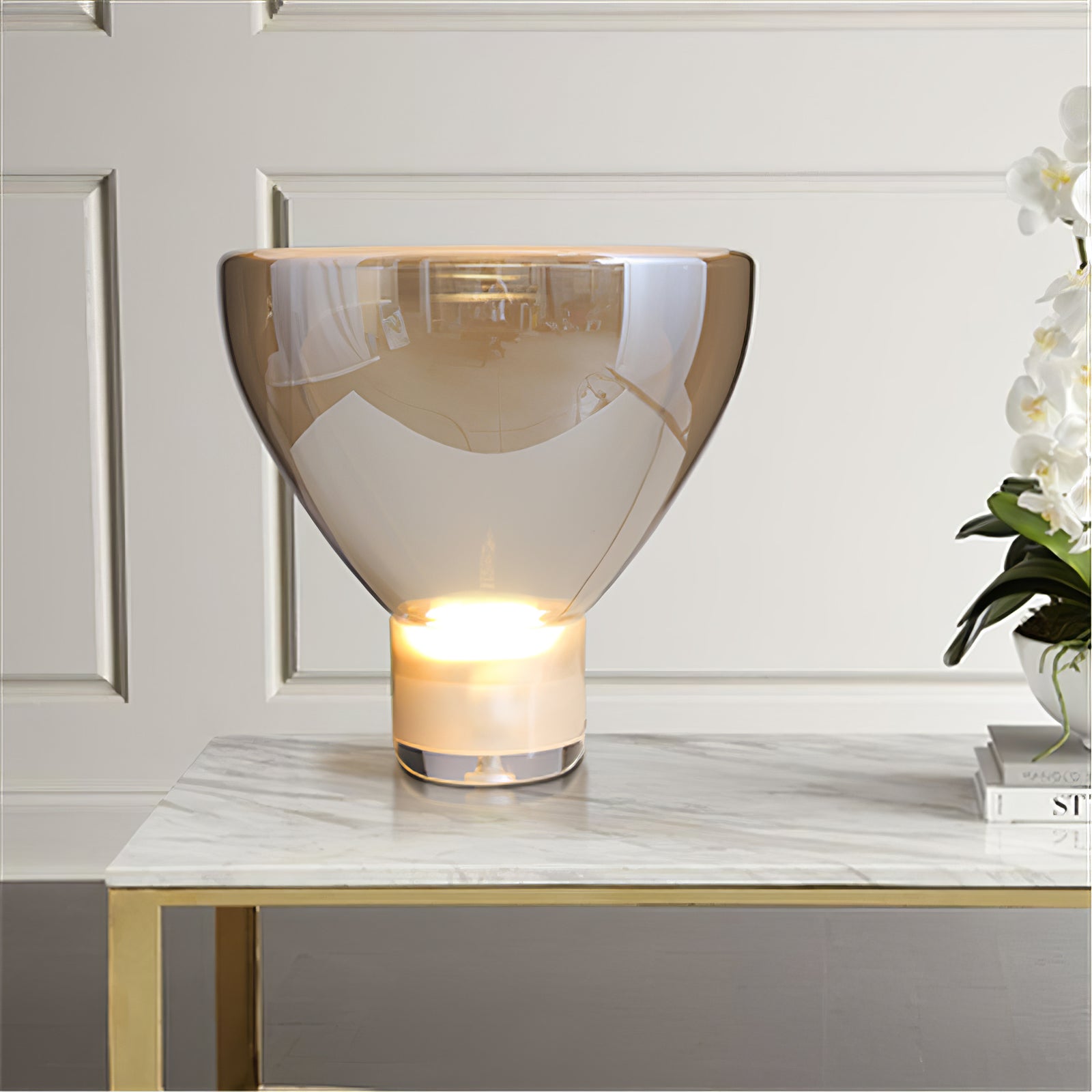 Aella Modern Table Lamp - Stylish LED Nightstand Light for Bedroom, Living Room & Office - Warm White & Cool White Dimmable Lighting for Home Decor