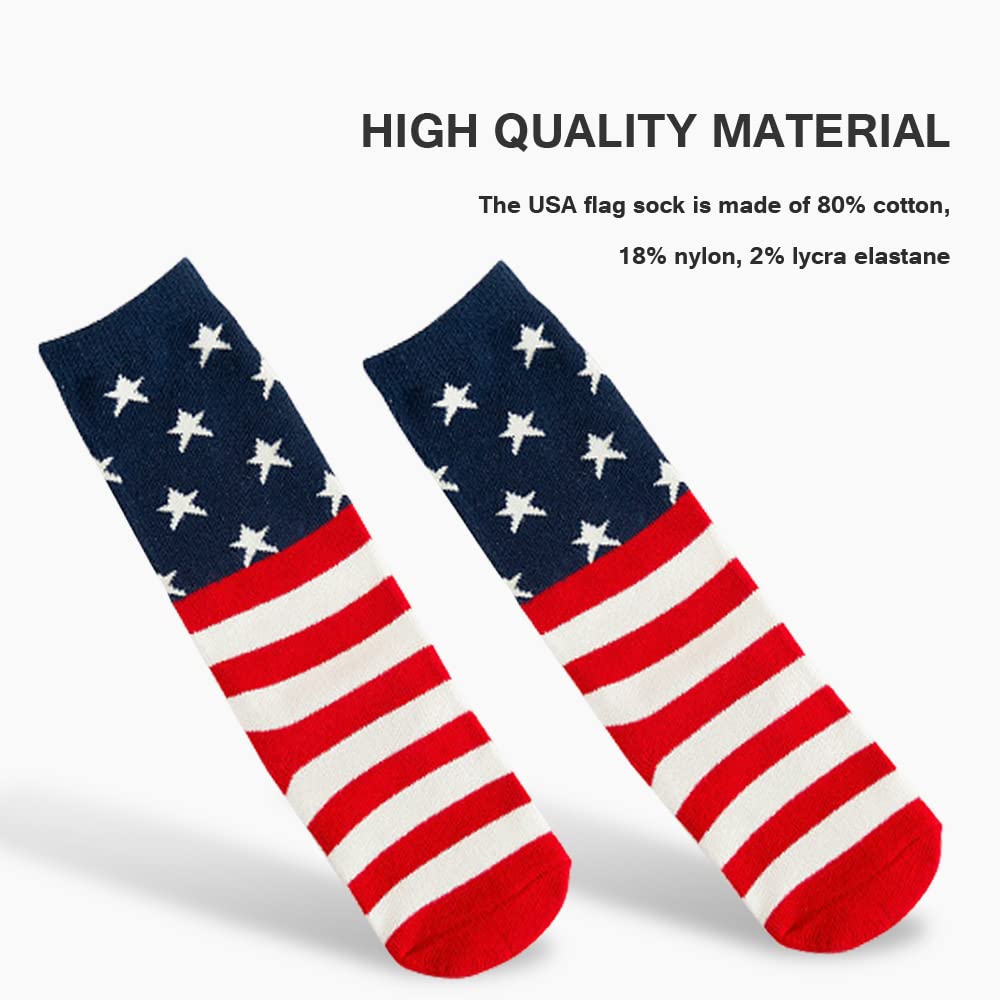 USA Flag Kids Socks - Patriotic Star Knee High Socks for Boys & Girls, Baby Toddler Children - Perfect for 4th of July, Memorial Day & School Spirit Events