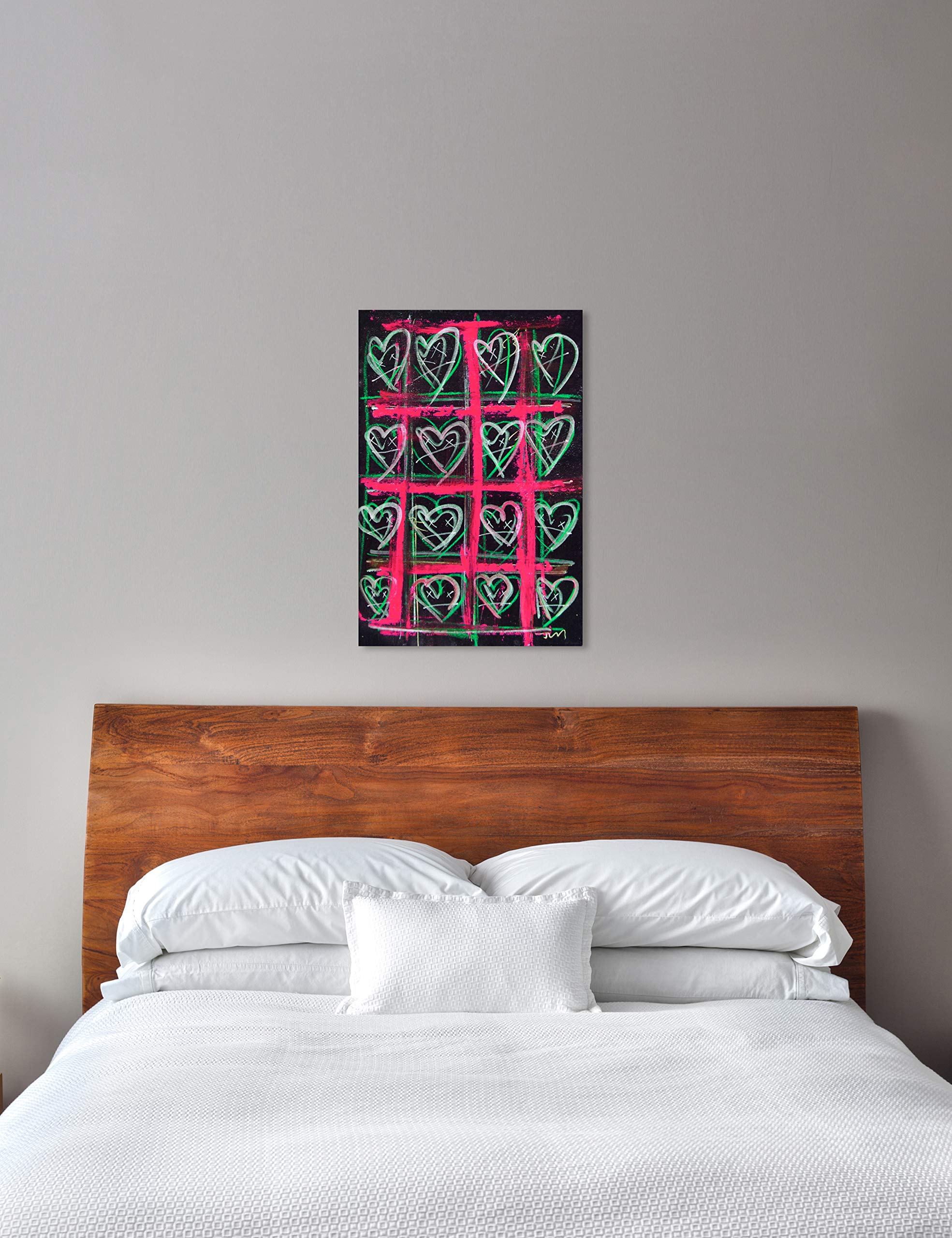 Oliver Gal Artist Co. 'Vermelho' Fashion Glam Wall Art Canvas Print - 24x36 Inch Pink & Black Home Decor for Living Room, Bedroom & Office