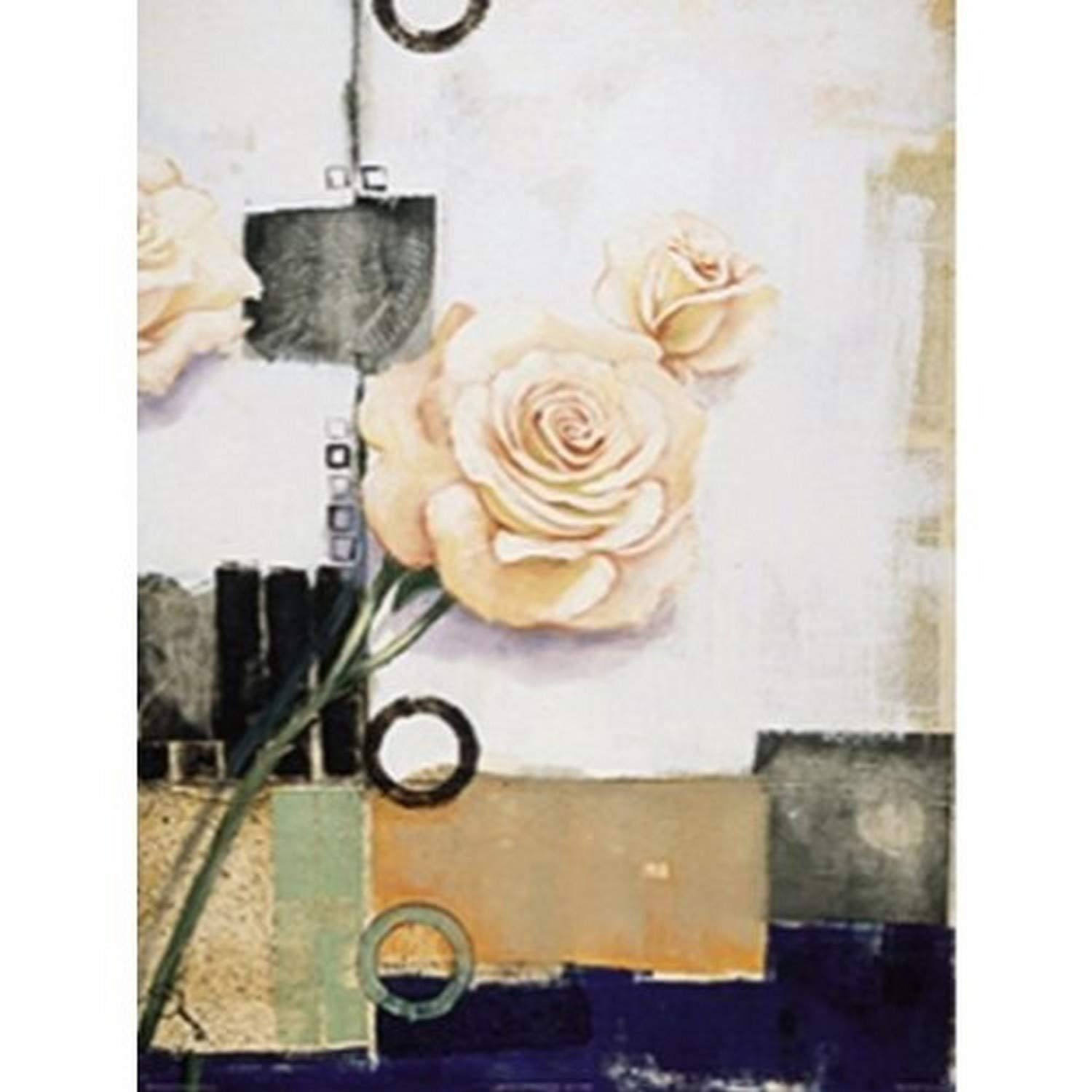Alexa Keleman Rose Silueta 18x24 Abstract Art Print - Modern Pink Rose Painting with Geometric Shapes & Soft Colors | Perfect for Living Room, Bedroom or Office Wall Decor