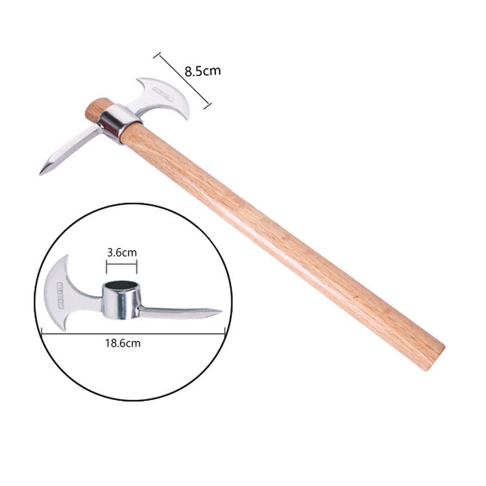 Premium Stainless Steel Pickaxe - Heavy Duty Gardening Tool for Digging, Planting & Weeding - Ergonomic Handheld Mattock for Garden, Yard & Landscaping - Ideal for Soil Cultivation, Trenching & Outdoor Projects