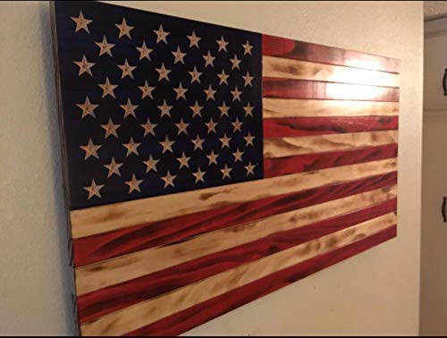 Rustic Wooden American Flag - Handcrafted Distressed Wood Wall Decor for Home, Office, or Cabin - Perfect for Patriotic Holidays & Farmhouse Style
