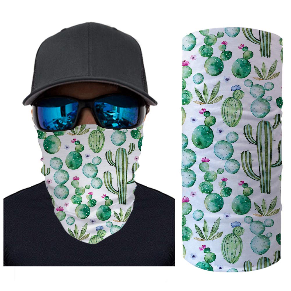 Hawaiian Cactus Print Headbands & Neck Gaiter Warmer for Women - Windproof Winter Balaclava Face Scarf for Outdoor Sports | Hiking, Running, Skiing, Cycling