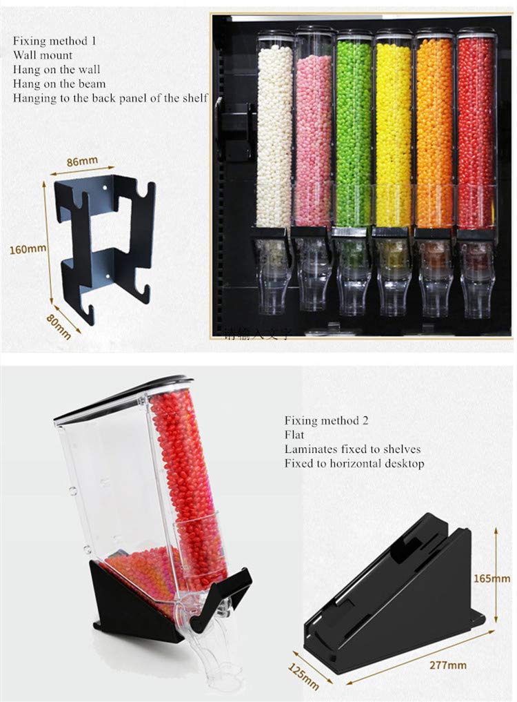 6L Large Capacity Gravity Bin Food Dispenser - Wall Mounted Dry Food & Candy Dispenser Container for Cereal, Snacks, Bulk Storage - Perfect for Supermarkets, Convenience Stores & Pantry Organization
