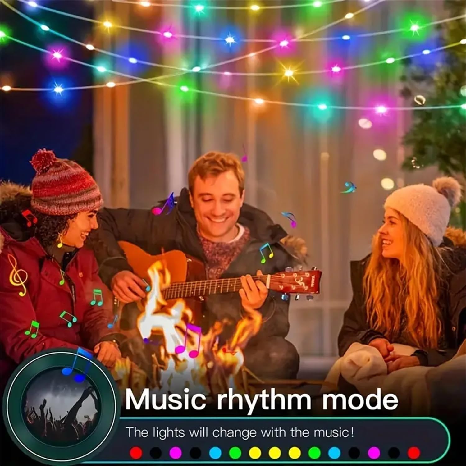 32.8FT 100 LEDs Smart RGB Fairy String Lights with Remote & APP Control - Waterproof Outdoor Rope Lights for Christmas, Halloween, Bedroom, Deck & Party Decorations - Perfect for Indoor/Outdoor Holiday Lighting, Garden Parties, and Home Ambiance