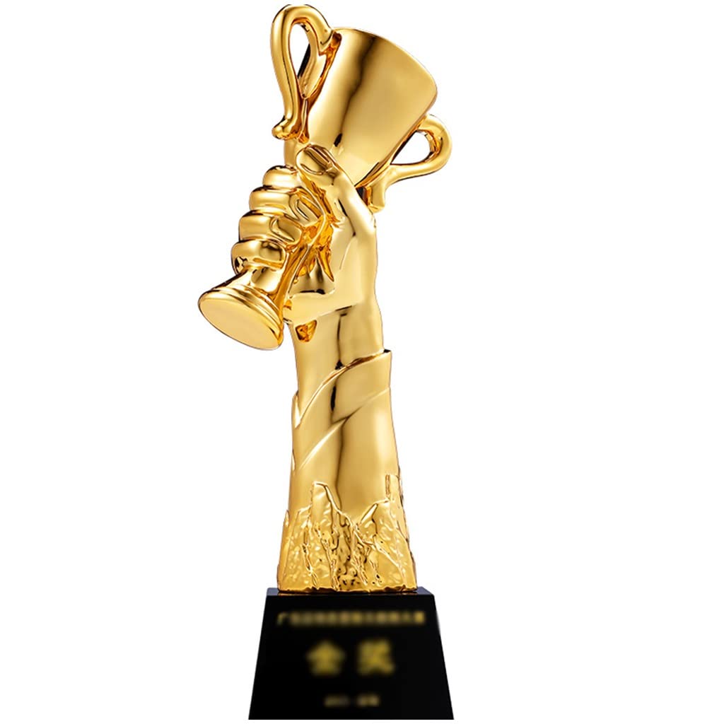 Bulk Custom Engraved 3D Trophy Cups - Creative Resin Glory Awards, Gold Plated Sales Prize Trophies for Recognition & Gifting | Perfect for Corporate Awards, Sports Competitions & Academic Achievements