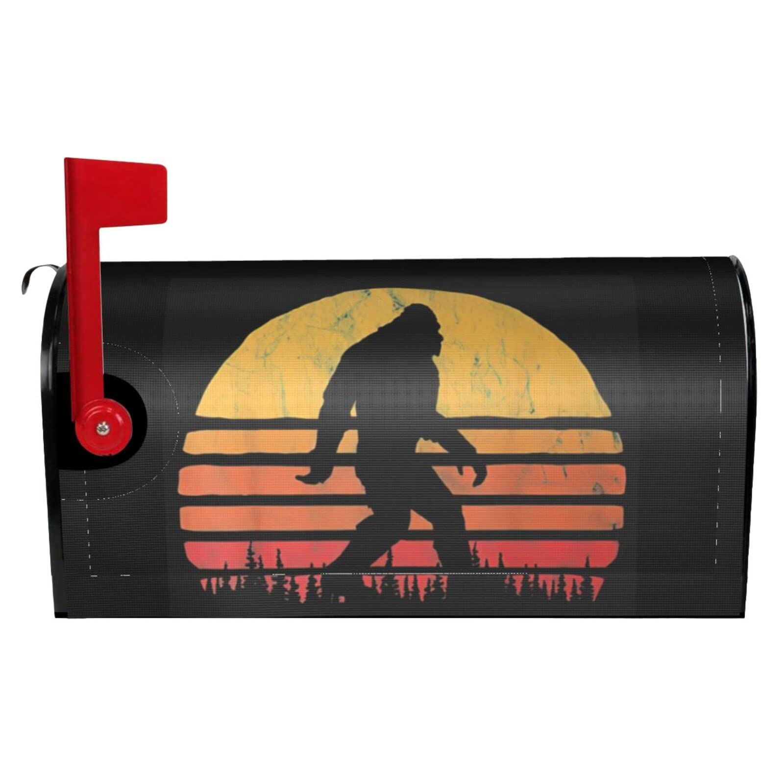 SHAMZBEST Bigfoot Silhouette Magnetic Mailbox Cover - Standard Size Outdoor Decoration with Witch Feet Design for Home & Garden | Perfect for Halloween, Christmas, and Seasonal Decor