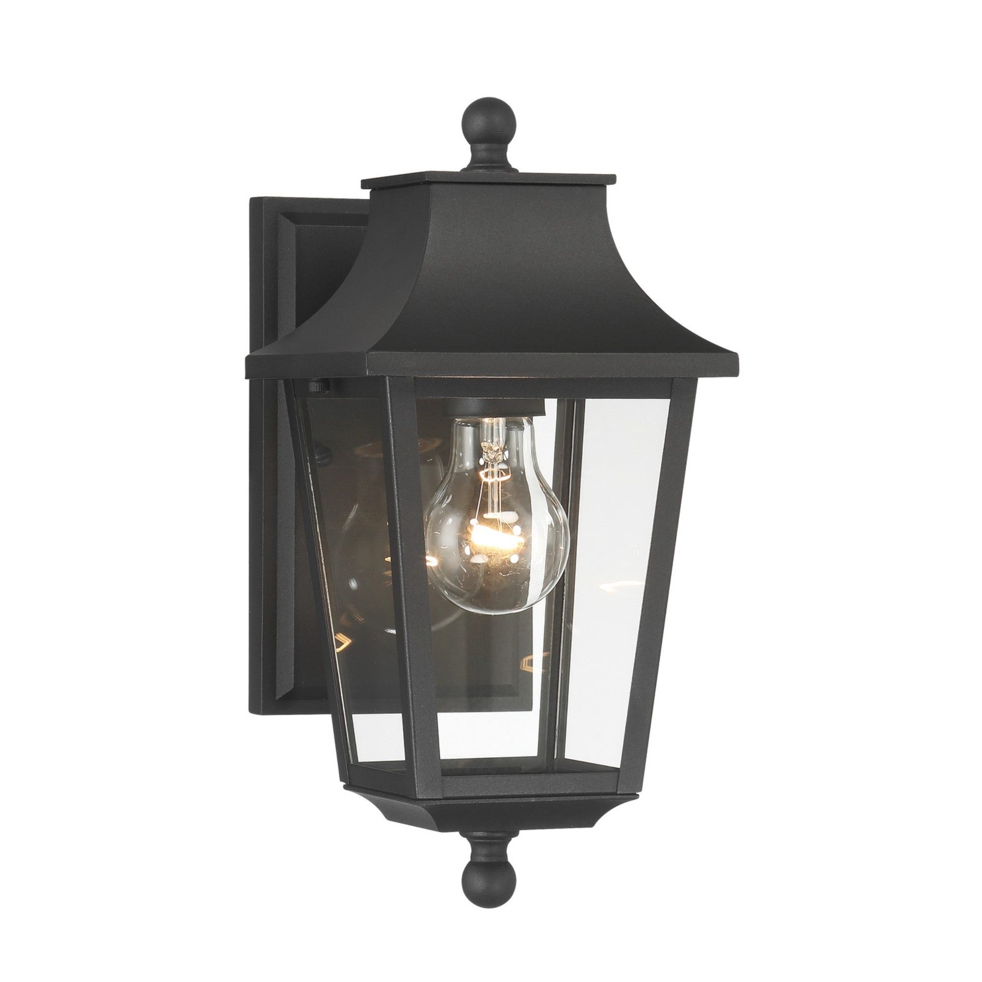 Outdoor Wall Sconce with Altimeter - Black Finish for Patio, Garden & Backyard Lighting | Weatherproof Exterior Light Fixture
