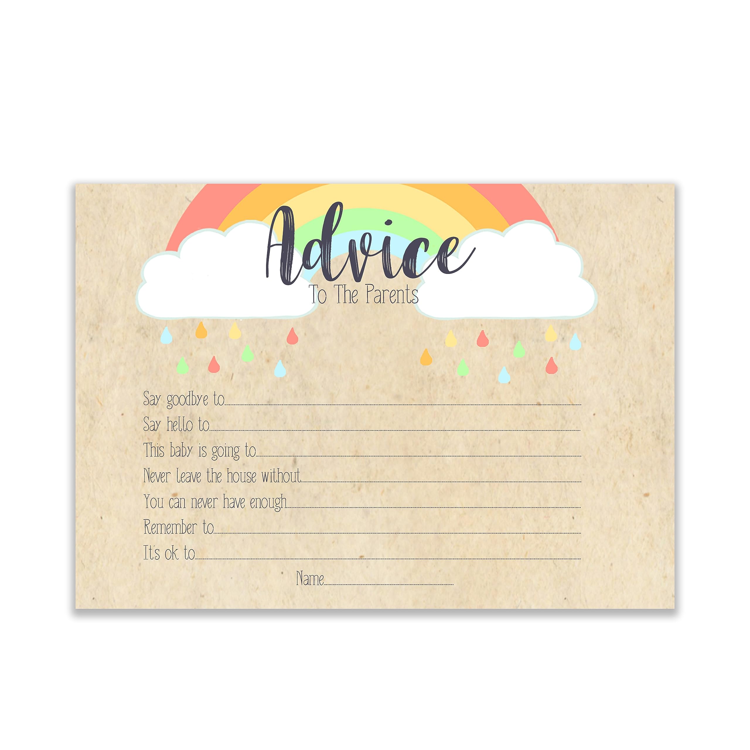 Baby Shower Game Advice Cards for Parents - Gender Neutral Keepsake Activity for Baby Shower Parties, Perfect for New Parents and Baby Celebrations