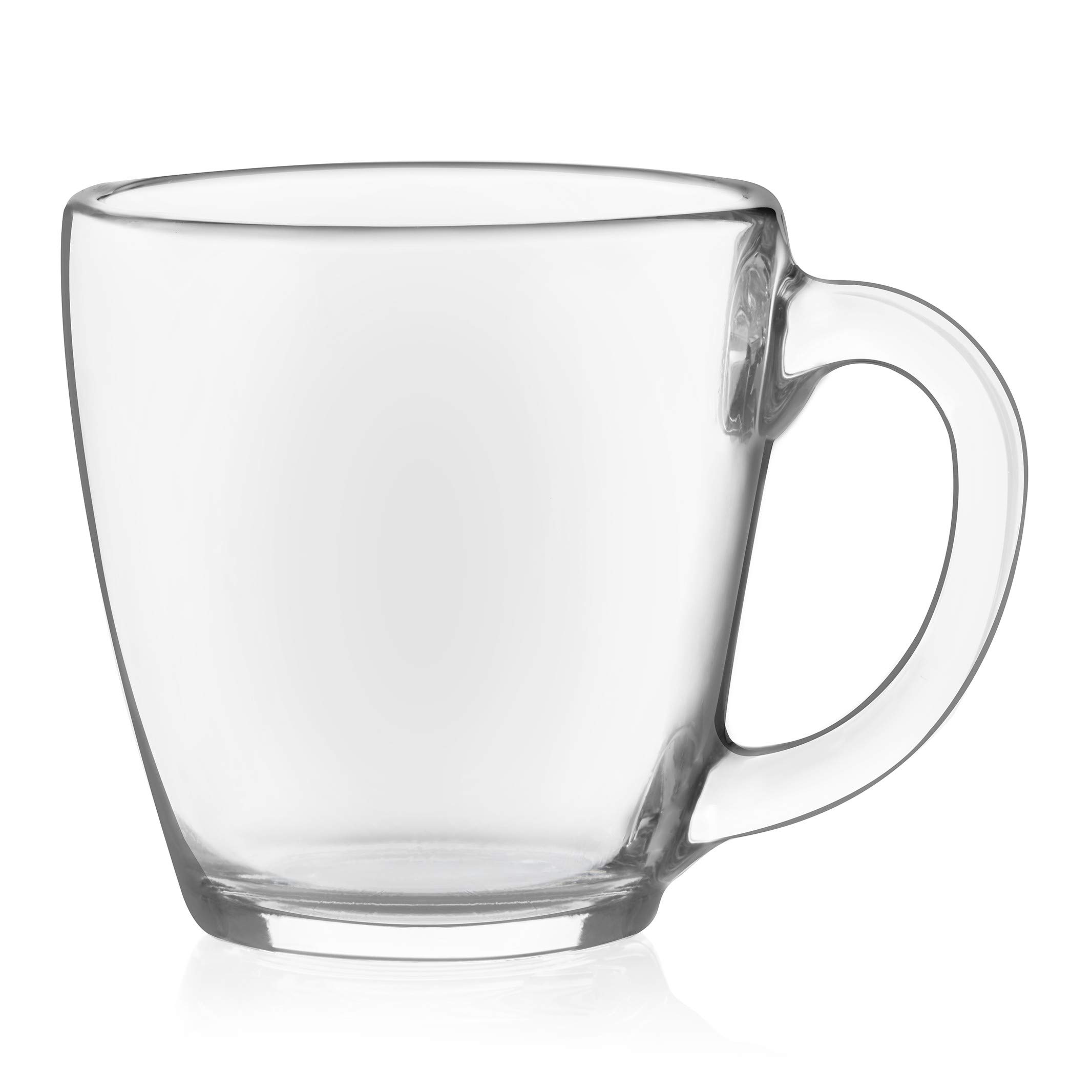Libbey Tapered Glass Mugs - 15.5 oz Set of 8 - Clear Drinking Glasses for Coffee, Tea, Beer & Cocktails - Perfect for Home, Restaurant & Party Use