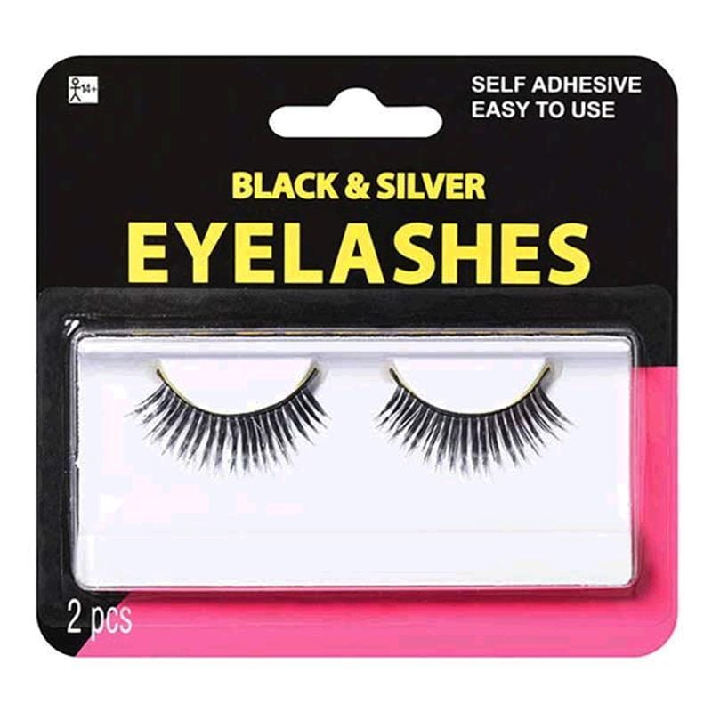 Premium Black & Silver False Eyelashes - Natural Looking 3D Volume Lashes for Dramatic Eye Makeup | Perfect for Parties, Weddings & Special Occasions