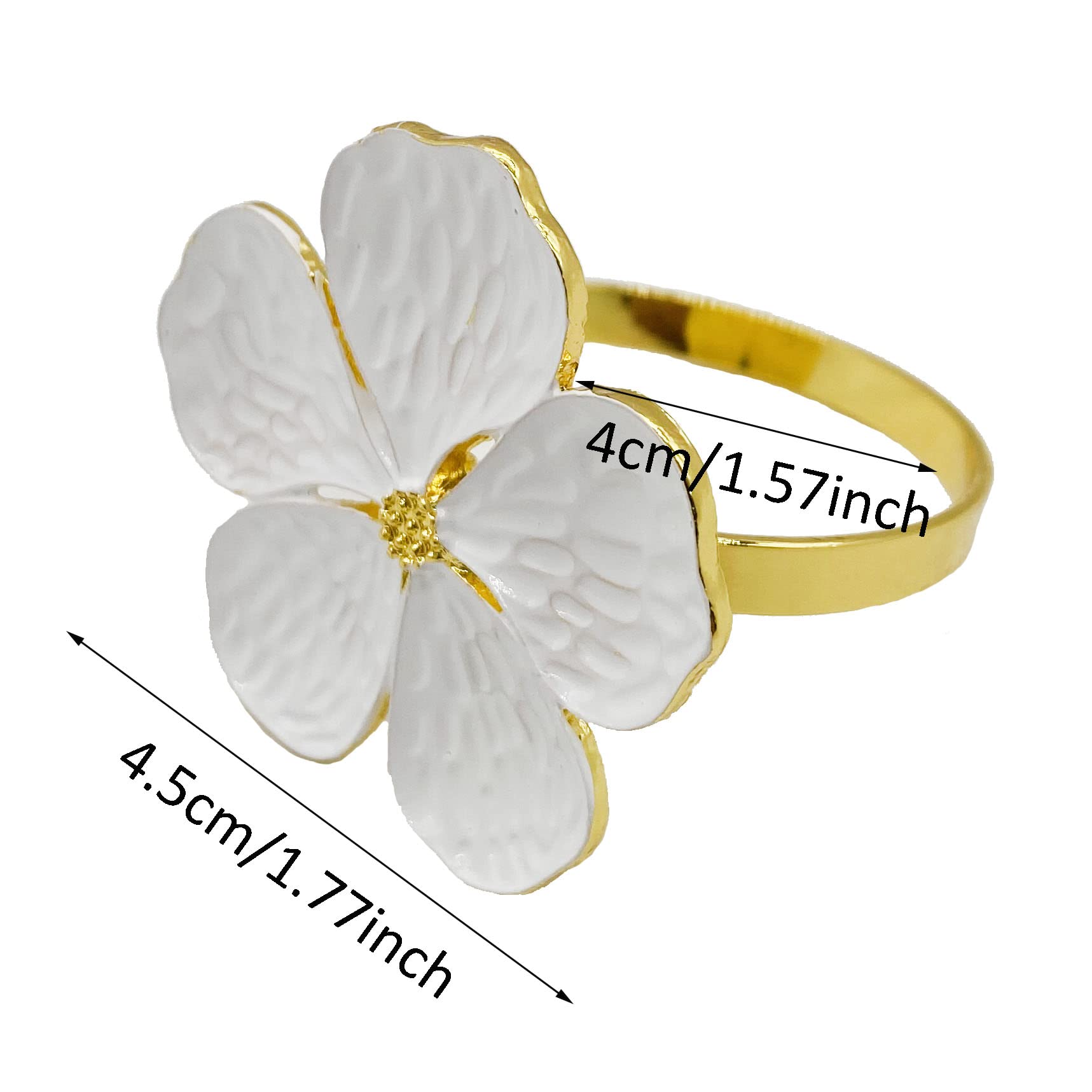 8Pcs Floral Napkin Rings - Elegant Table Decor for Thanksgiving, Picnic, Wedding & Party | Napkin Holders for Dining, Restaurant & Home Decorations