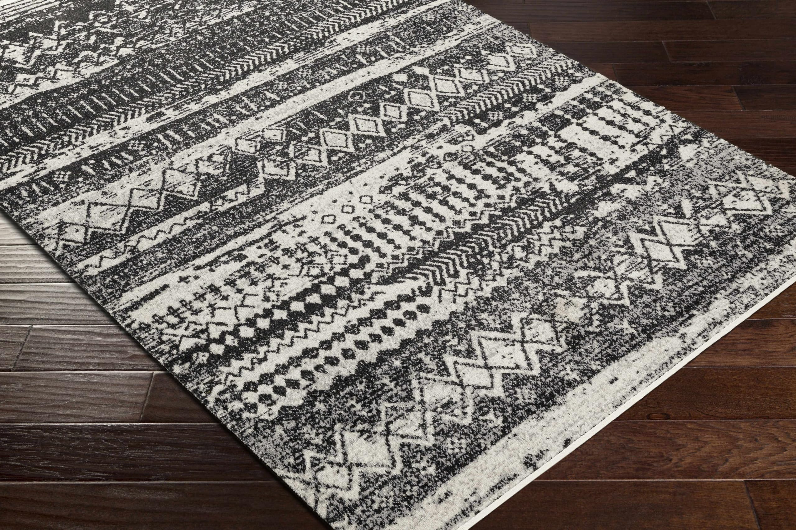 Hauteloom Palali Washable Area Rug for Living Room & Bedroom - Black & Gray - 9'3