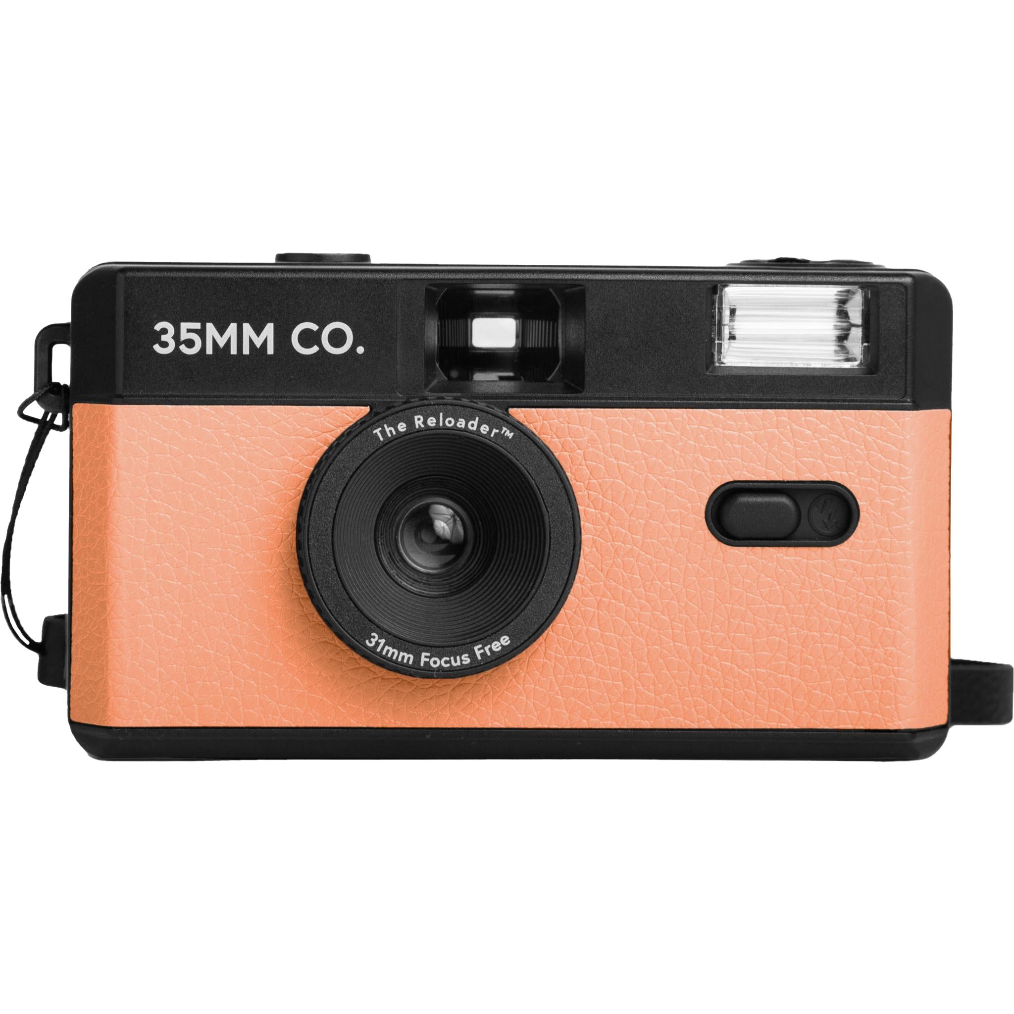 35mm Film Camera Reloadable & Reusable - Vintage Style Peach Color Compact Camera for Travel, Parties & Everyday Photography (35MM CO Reloader)
