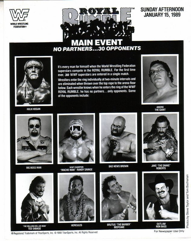 1989 Royal Rumble WWE Wrestling Event - Relive the Classic WWE Match for Collectors & Wrestling Fans | Perfect for Nostalgic Viewing & Sports Memorabilia Collections