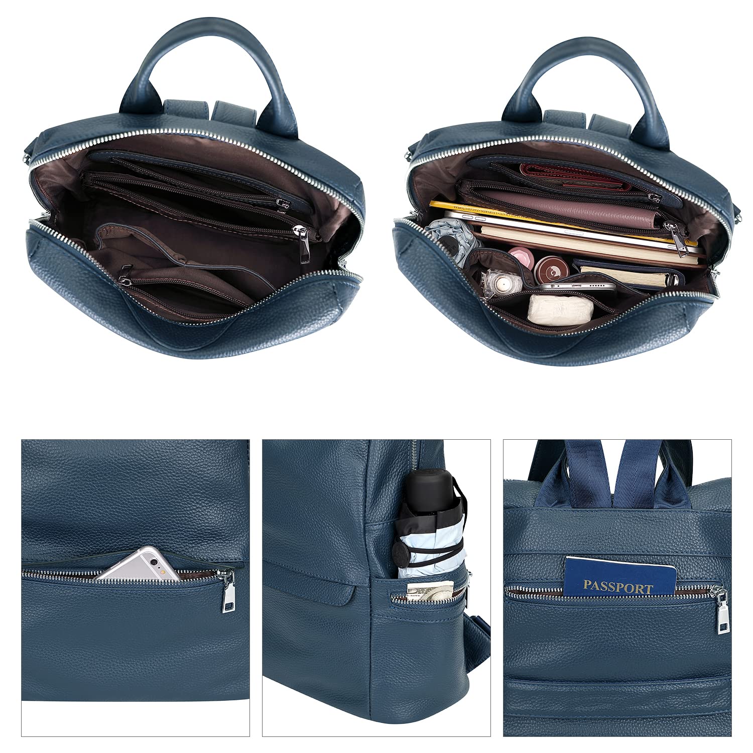ALTOSY Genuine Leather Backpack for Women - Elegant Ladies Leather Shoulder Bag Purse - Perfect for Work, Travel & College