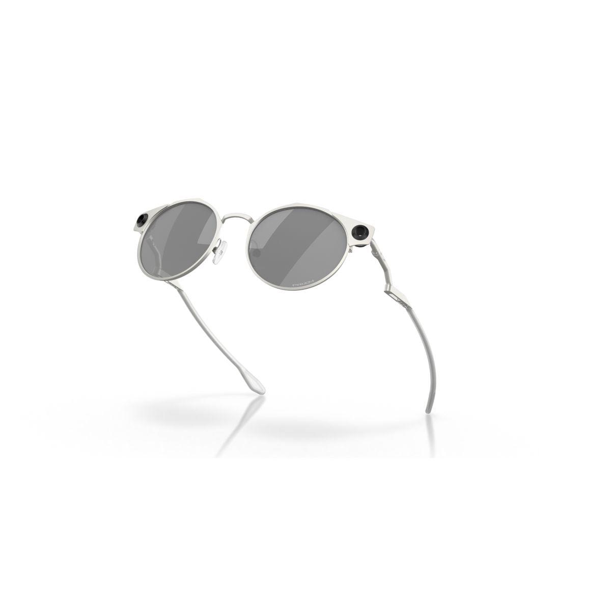 Oakley Deadbolt Sunglasses Satin Chrome Frame with Prizm Black Lenses - Model 0OO6046 604601 | UV Protection for Outdoor Sports & Driving