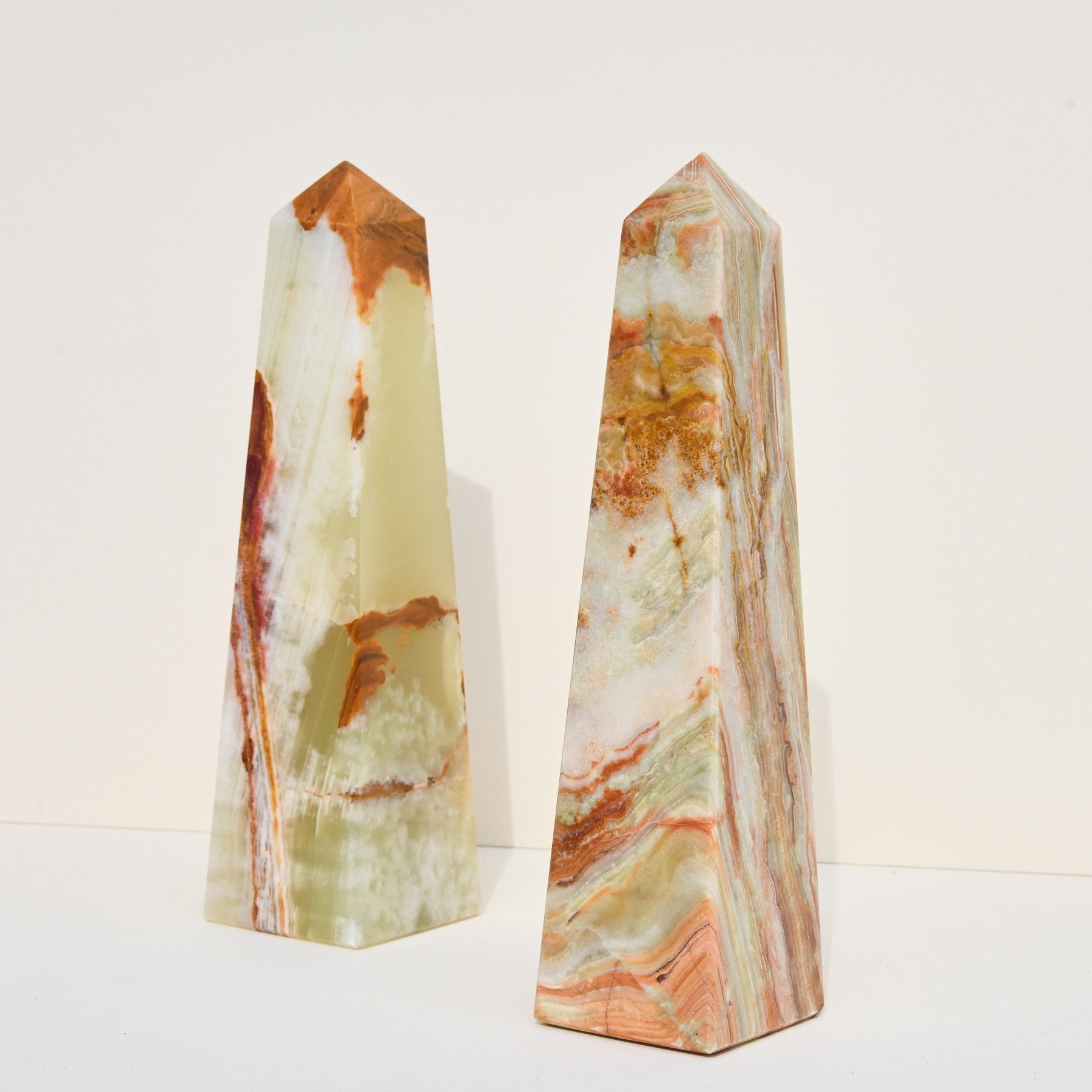 Natural Green Onyx Crystal Obelisk Tower - Feng Shui Healing Stone for Home & Office Decor, Meditation & Spiritual Energy