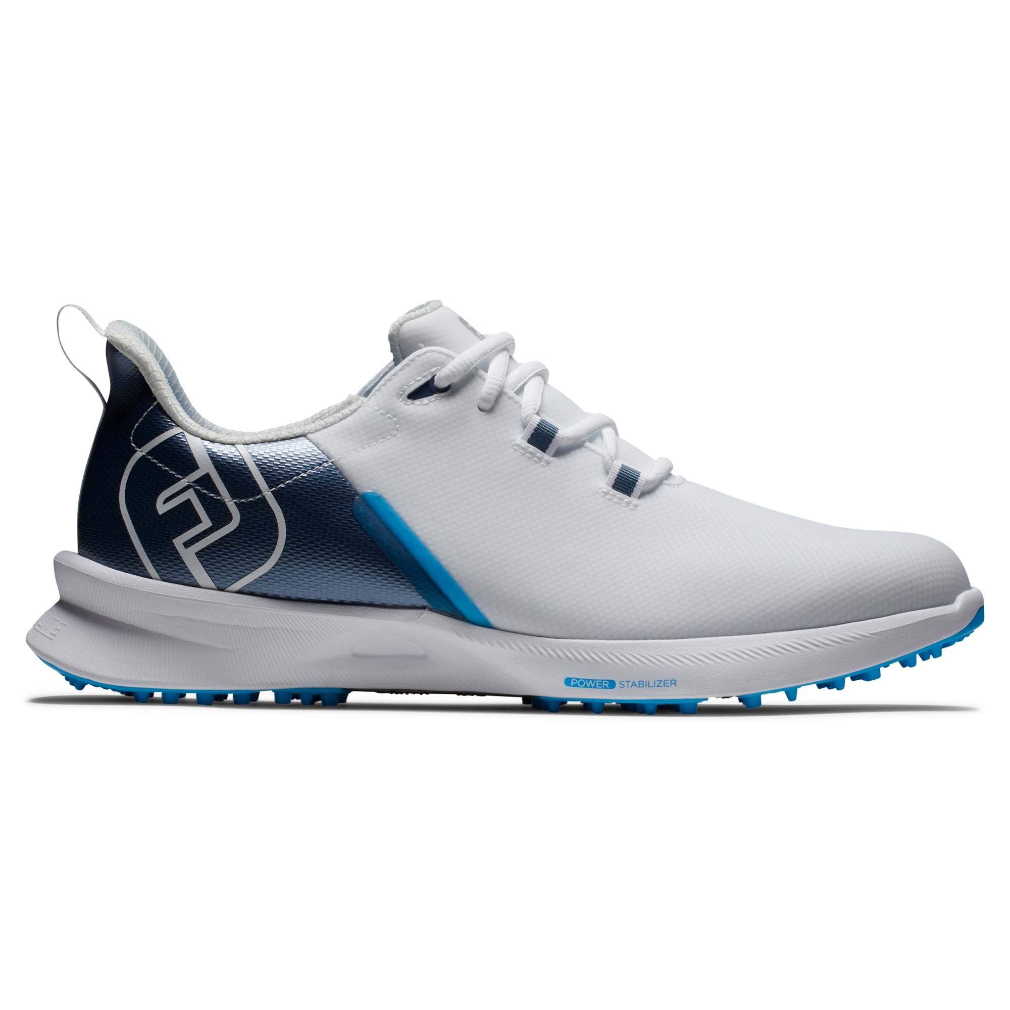 FootJoy Fuel Men's Spiked Golf Shoes - Navy/White/Blue | Comfortable & Lightweight Design for Enhanced Performance | Perfect for Walking Courses & Tournament Play (Previous Season Model)