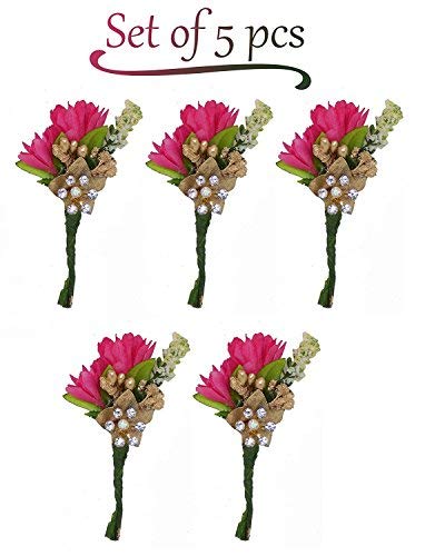 BOXO Small Hair Pins for Bun Decoration - 5-Piece Set (Pink) | Hair Accessories for Women, Girls | Perfect for Weddings, Prom, Parties & Everyday Hairstyles