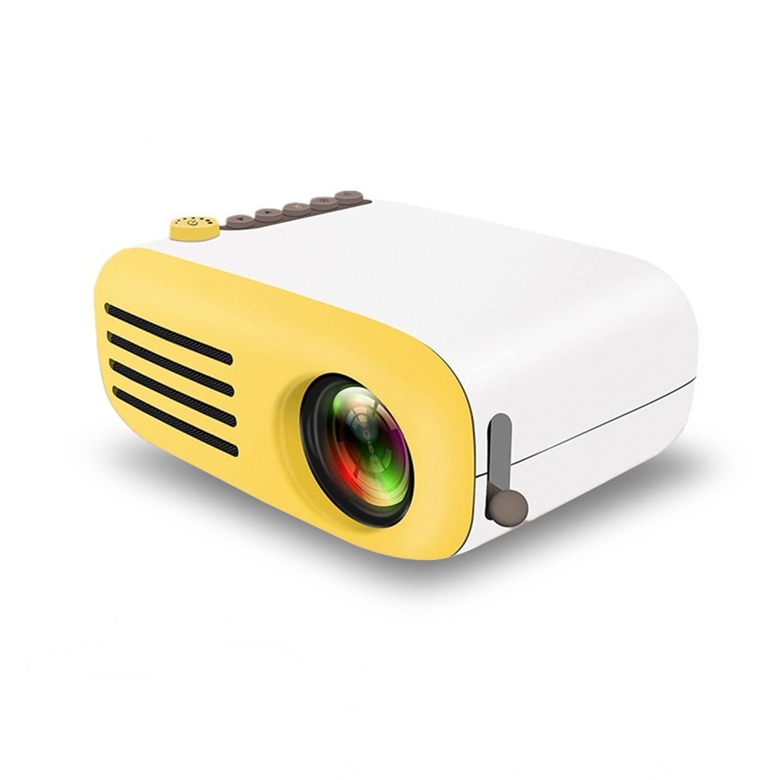 SVIOR 800 Lumens LED Mini Projector with 480x272 Resolution - USB Compatible Home Theater Projector for Movies & Gaming (Yellow, UK Plug) | Perfect for Bedroom, Outdoor Camping & Office Presentations