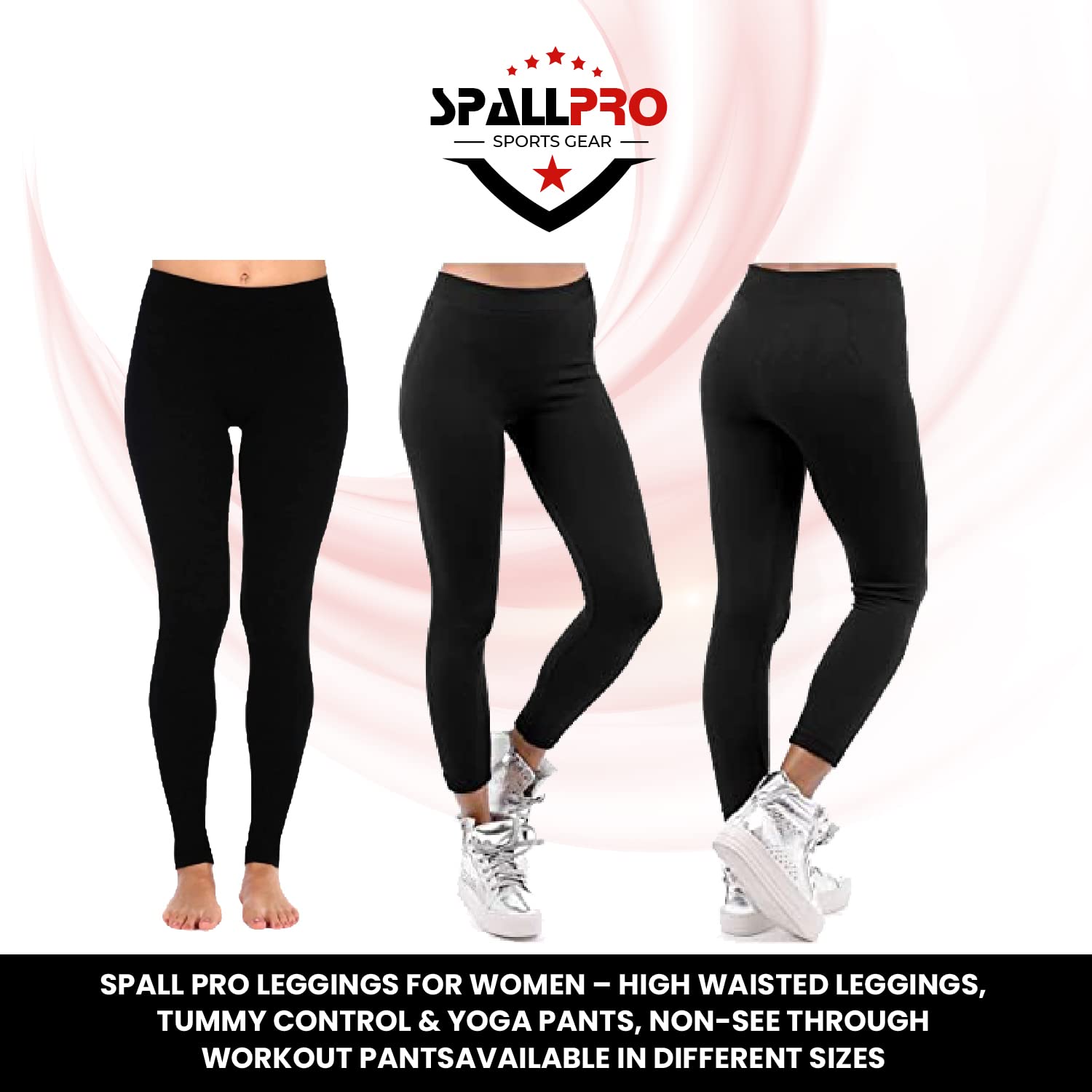 **Spall Pro Women's High Waisted Yoga Leggings – Tummy Control Workout Pants, Non-See Through & Squat Proof – Perfect for Gym, Running & Lounge Wear**