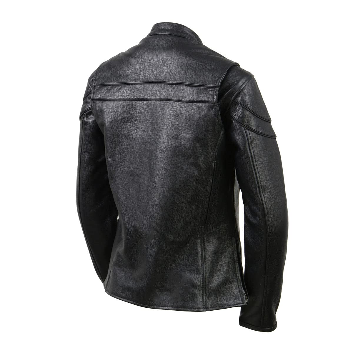 Milwaukee SH8011 Women's Black Leather Biker Jacket - Sporty Scooter Crossover Style for Motorcycle Riding & Casual Outfits