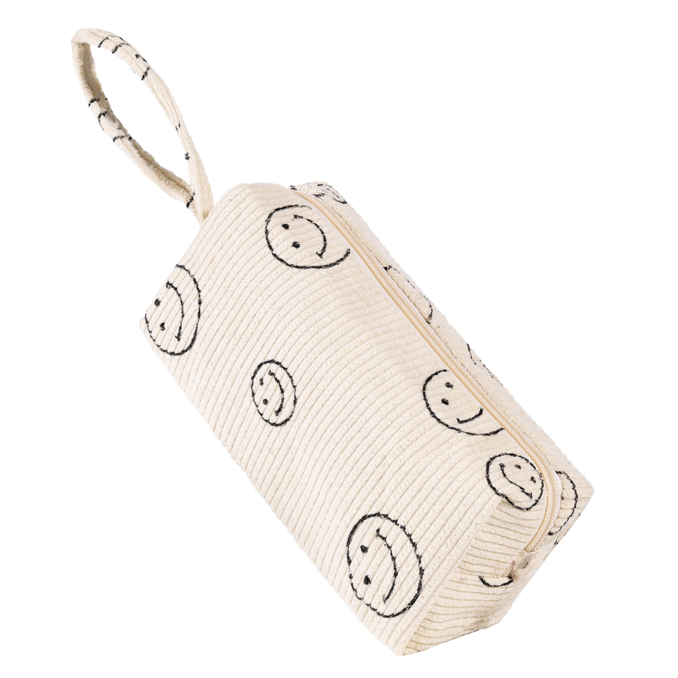 Women's Small Corduroy Makeup Bag - Portable Travel Cosmetic Pouch with Zipper for Purse & Toiletries | Perfect for Everyday Use, Travel, and Organizing Beauty Essentials