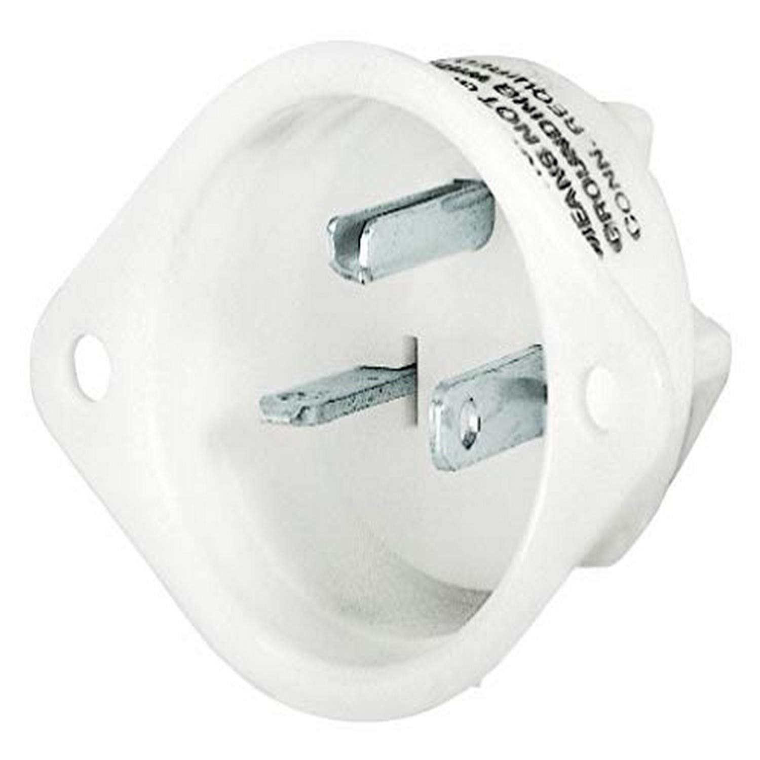 Bryant Electric 5378 Flanged Male Inlet Equipment Base - White Power Connector for Industrial Machinery & Electrical Equipment Installation