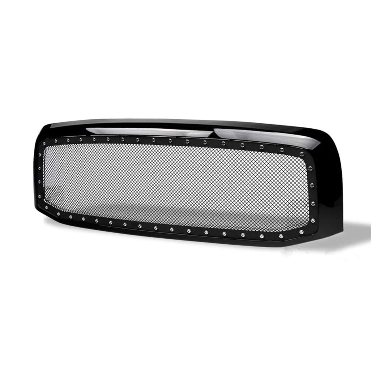 Black Steel Mesh Front Bumper Grille with Rivet Bolts for 2002-2005 Ram 1500 - Heavy Duty Protection & Custom Style Upgrade for Trucks