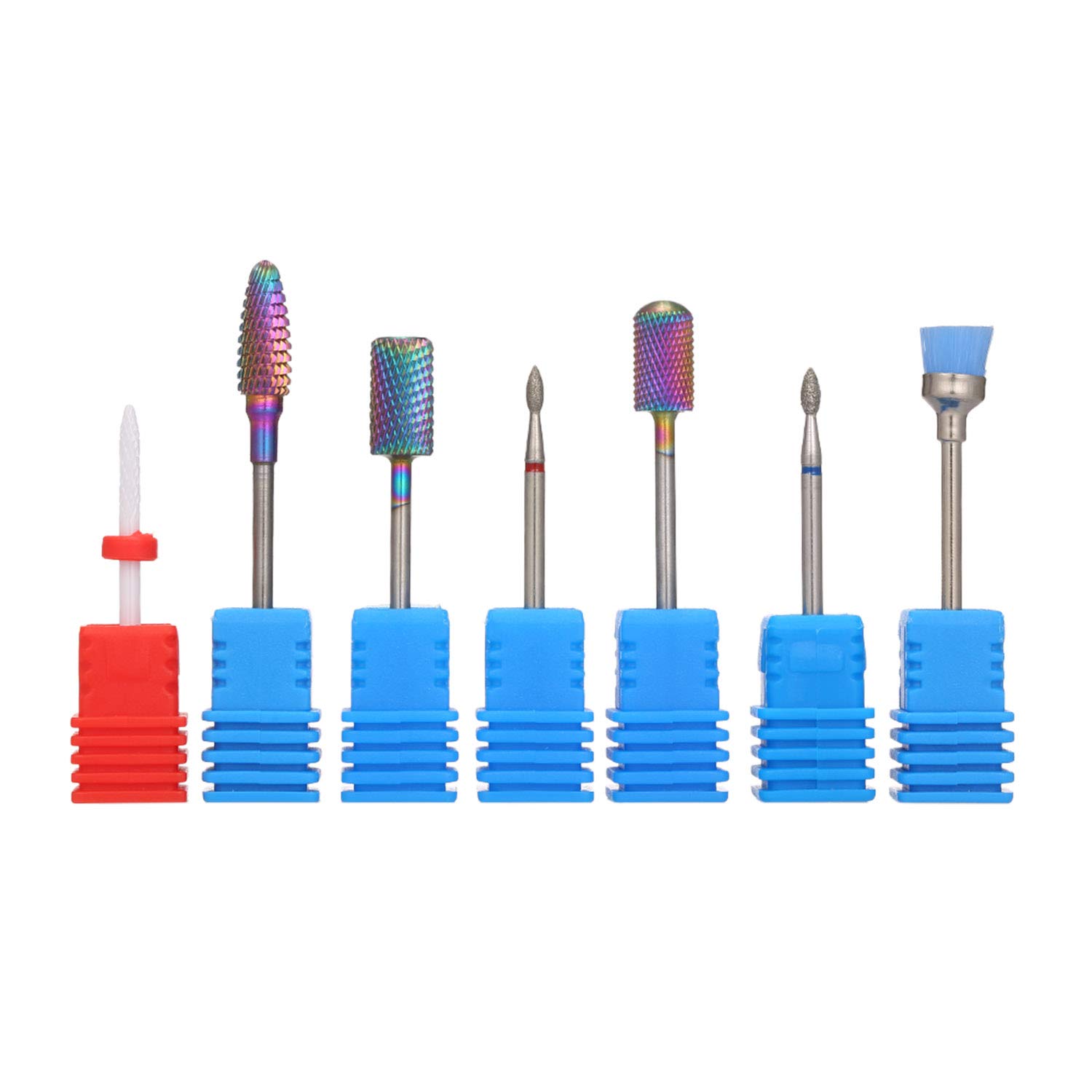 7PCS Professional Nail Art Kit with Multicolor Nail Bits, Manicure Tools & Dust Brush - Perfect for Salon, Home Nail Care & DIY Nail Polish Designs