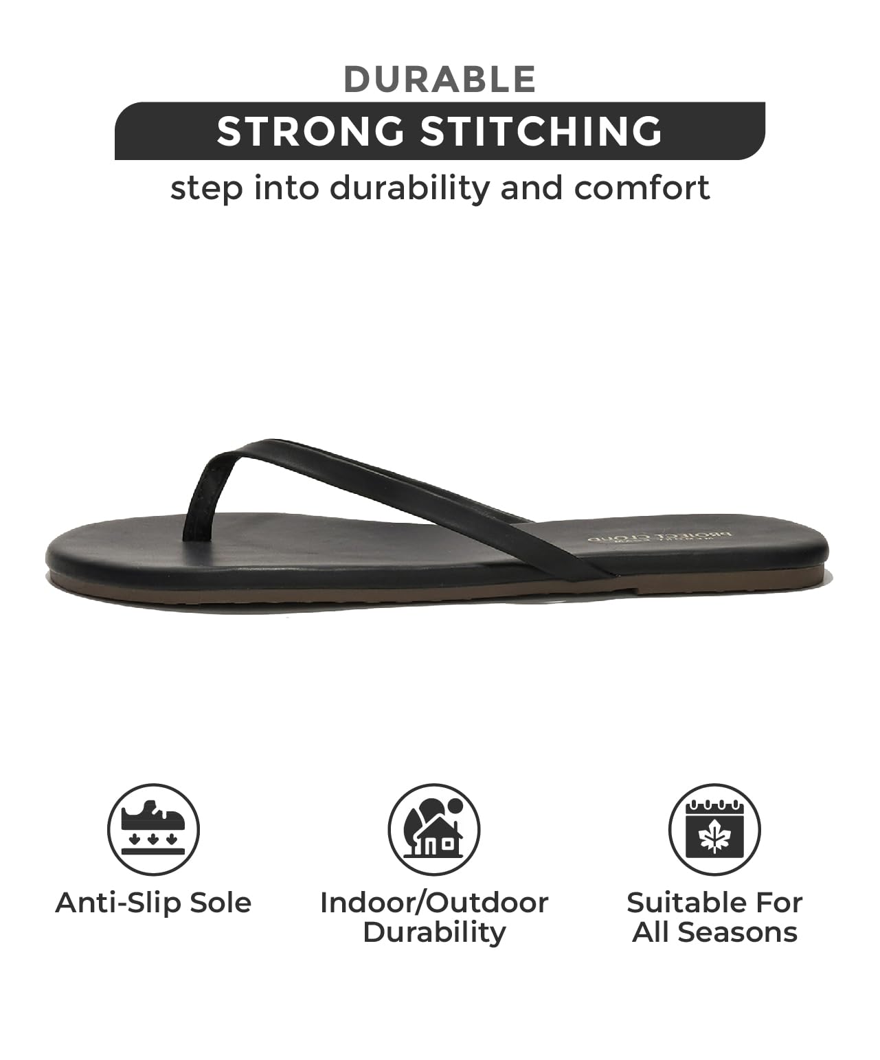 Women's Memory Foam Flip Flops - Vegan Leather Comfort Sandals for Summer 2025 | Lightweight Beach Slides with Cloud Cushioning | Perfect for Poolside, Vacation & Casual Wear (Foundations Collection)