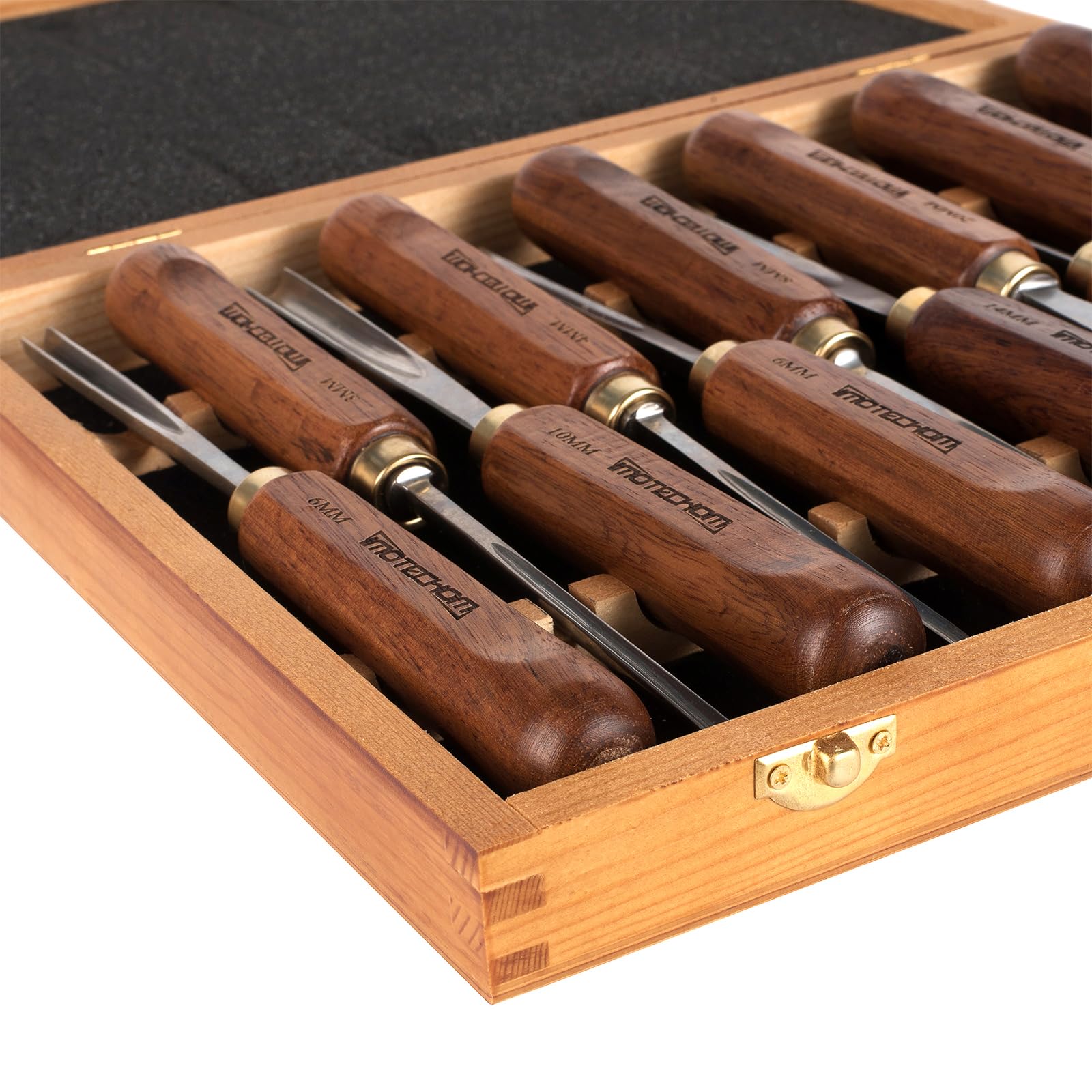 12-Piece Wood Carving Chisel Set with Wooden Box - Premium CR-V 60 Steel Blades for Woodworking, DIY Projects & Home Improvement - Perfect for Carving, Sculpting & Fine Wood Detailing