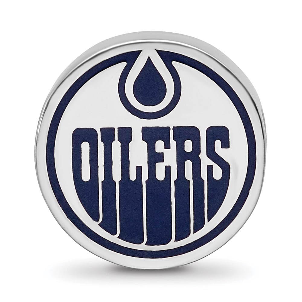 Sterling Silver NHL Edmonton Oilers Enamel Logo Bead - Official Team Jewelry for Fans, Gifts & Game Day Accessories | Perfect for Bracelets, Necklaces & Sports Memorabilia Collections