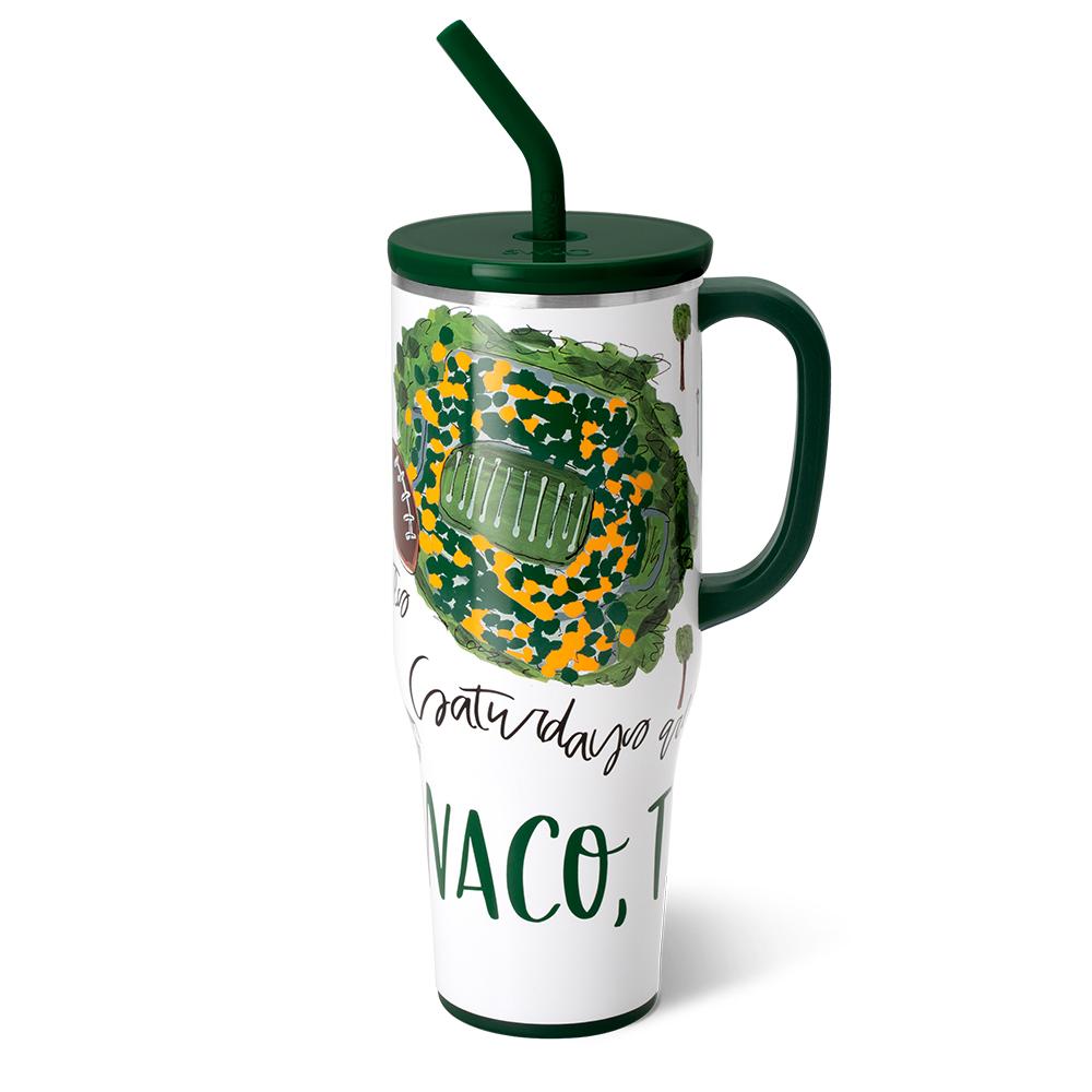Saturdays in Waco 40oz Mega Mug - Large Insulated Tumbler with Lid & Straw - Perfect for Coffee, Tea, Iced Drinks - Great for Home, Office, Travel & Outdoor Activities
