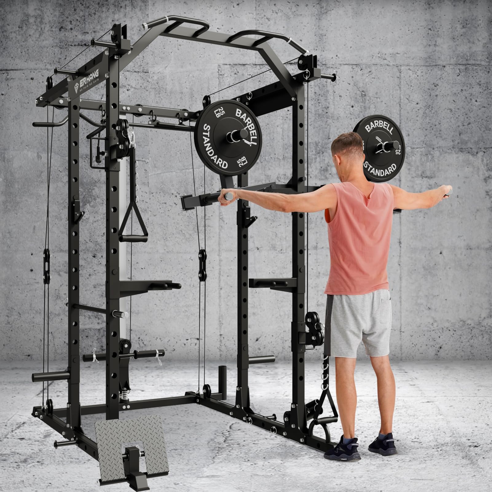 Mikolo Lateral Raise Attachment for Squat Rack - Standing Shoulder Workout Machine with 1
