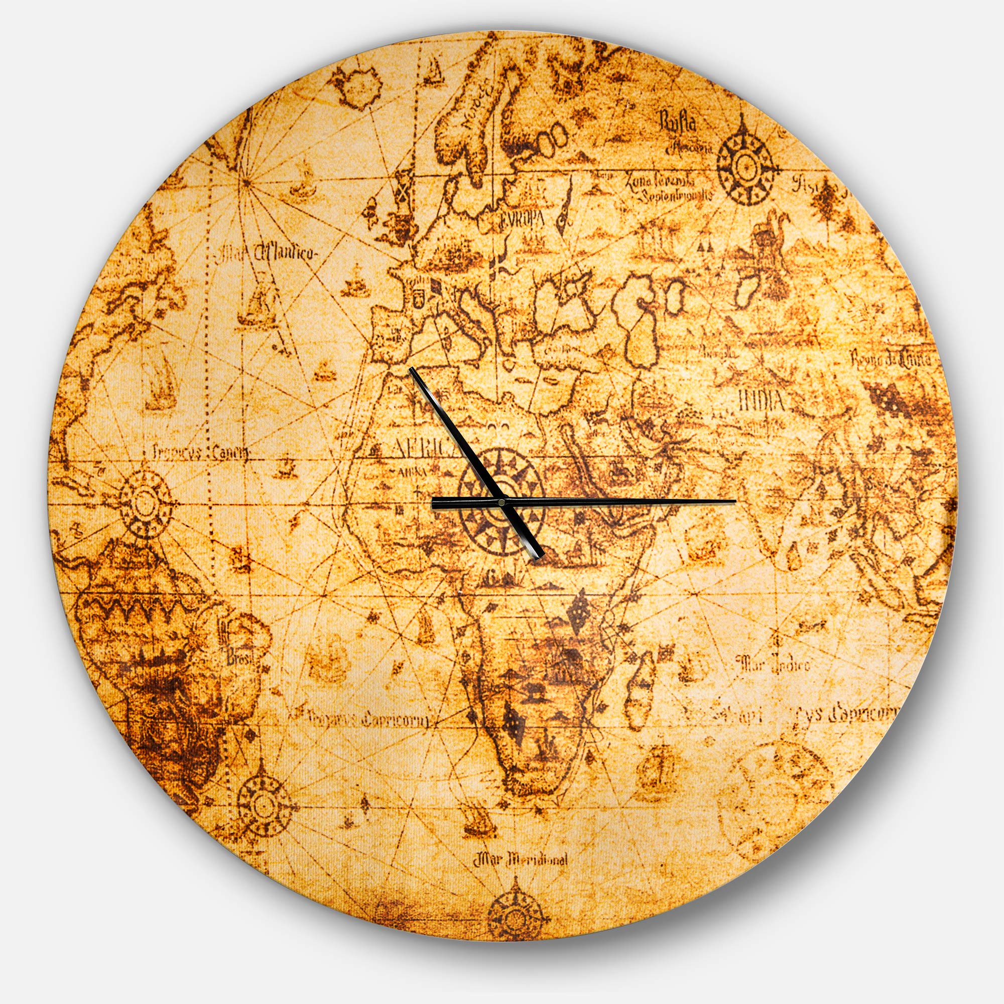 Designart Waiting in Paris Traditional 3-Panel Wall Clock - Vintage Metal Wall Art for Home, Living Room, Bedroom & Office Decor | Perfect for French-Inspired Interior Design