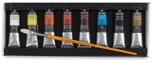 Sennelier Plein-Air Artist Oil Colors Set - 8 Tubes (40ml Each) with Brush & Painting Guide - Perfect for Outdoor Sketching & Studio Artwork