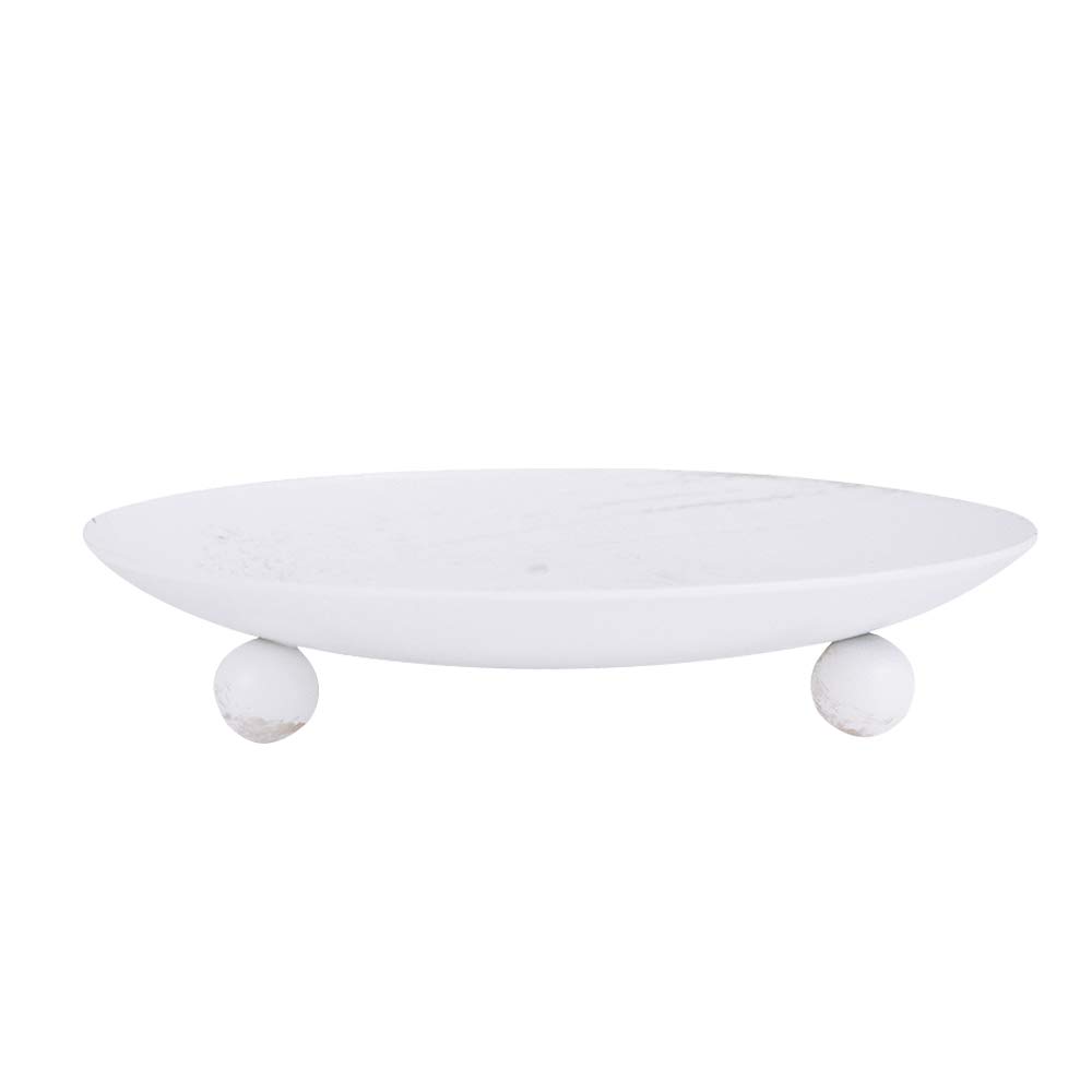 Iron Plate Candle Stand - Elegant Pedestal Holder for Taper & Pillar Candles, Wedding Centerpiece & Home Decor (White & Gold) - Perfect for Dining Tables, Fireplace Mantels & Romantic Ambiance