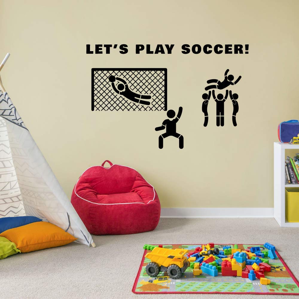 Soccer Team Player Quote Wall Decal - Motivational Athlete Vinyl Sticker for Kids Room, Nursery, Bedroom - 35x40 Inch - Perfect for World Cup Fans & Sports Themed Decor