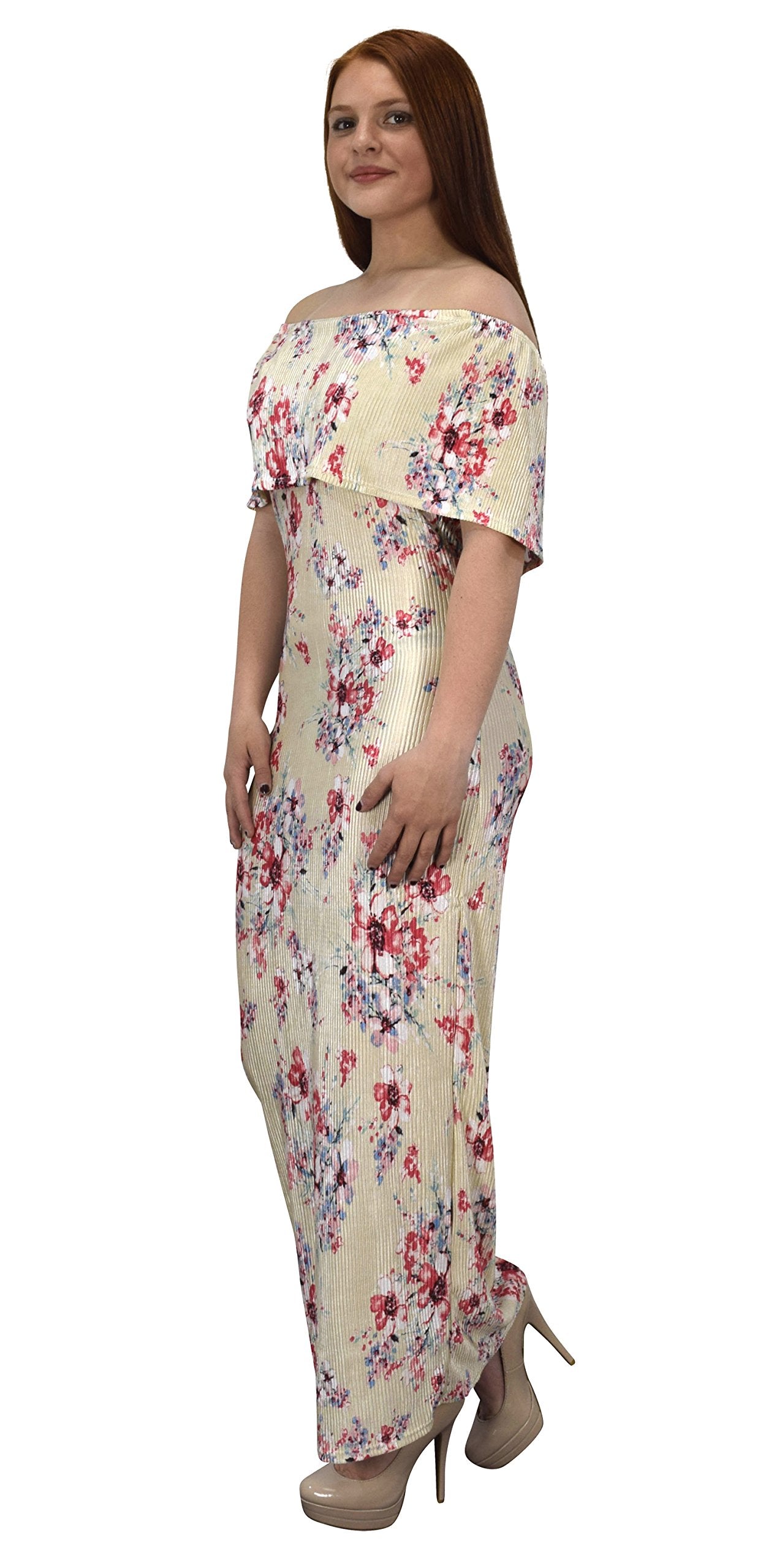Women's Bohemian Floral Maxi Dress - Vintage Summer Long Dress for Beach, Music Festivals & Casual Outings