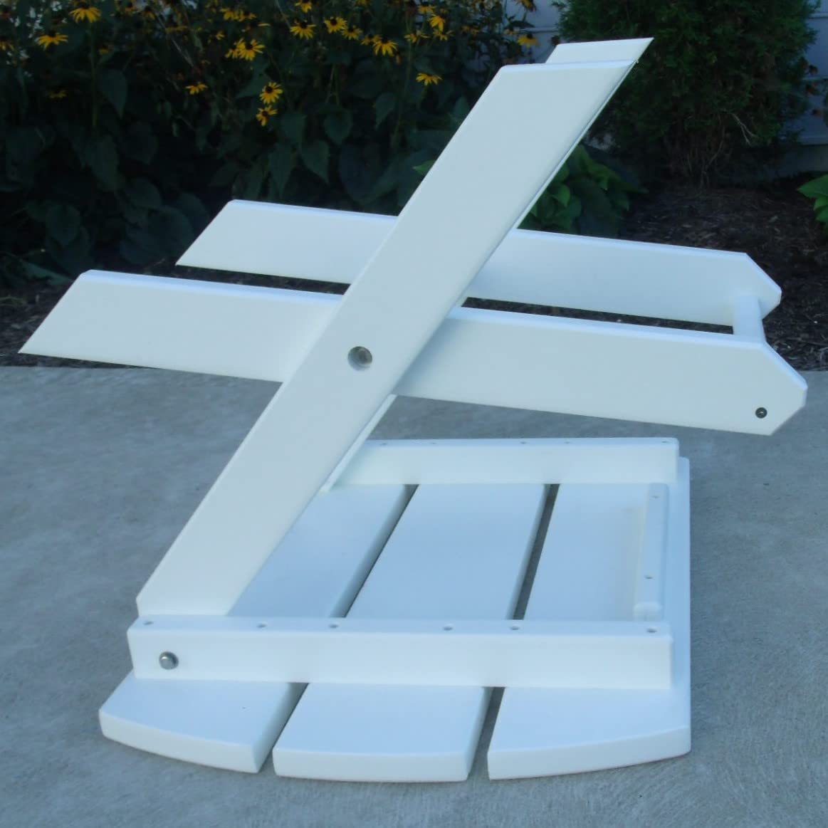 Folding End Table - Lightweight Poly Furniture for Patio, Deck, or Indoor Use - Bright White - Space Saving Design - Easy to Carry & Store