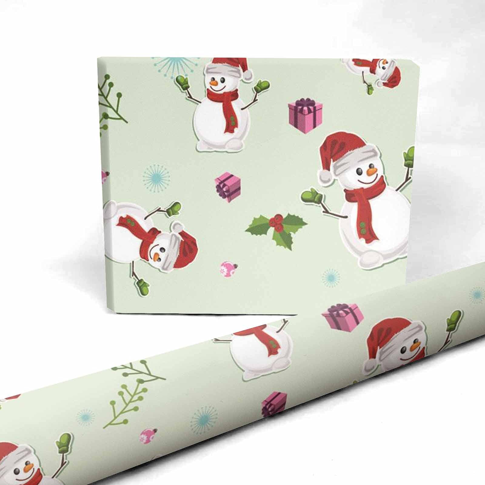 InterestPrint Christmas Snowman Wrapping Paper Set - 5 Sheets Holiday Gift Wrap for Christmas, Weddings & Anniversaries | Perfect for Present Wrapping, Party Decorations & Festive Crafts