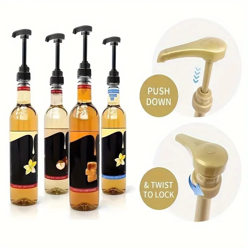 Premium Coffee Syrup Pump Dispenser (3-Pack) - Perfect Portion Control for Caramel, Vanilla & Hazelnut Flavors - Ideal for Coffee Shops, Restaurants & Home Baristas - Enhance Lattes, Iced Coffee & Desserts