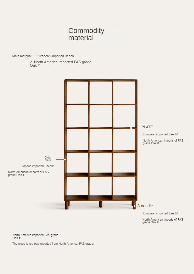 Oak & Beech Solid Wood Modular Bookshelf - Customizable Storage for Home Office, Living Room & Bedroom