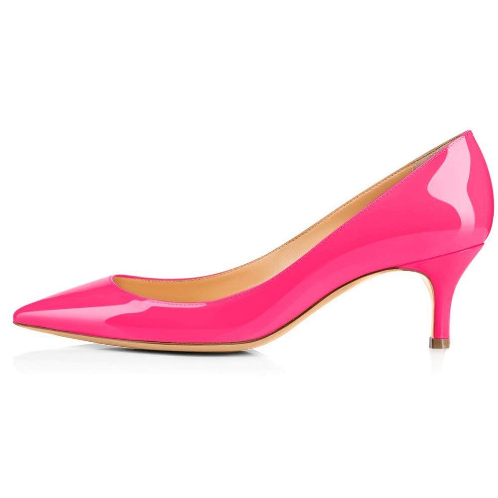Tanaoen Women's Low Heel Pumps - Pointed Toe Kitten Heel Slip-On Office Shoes for Professional & Business Casual Wear | Comfortable Work Shoes for Women