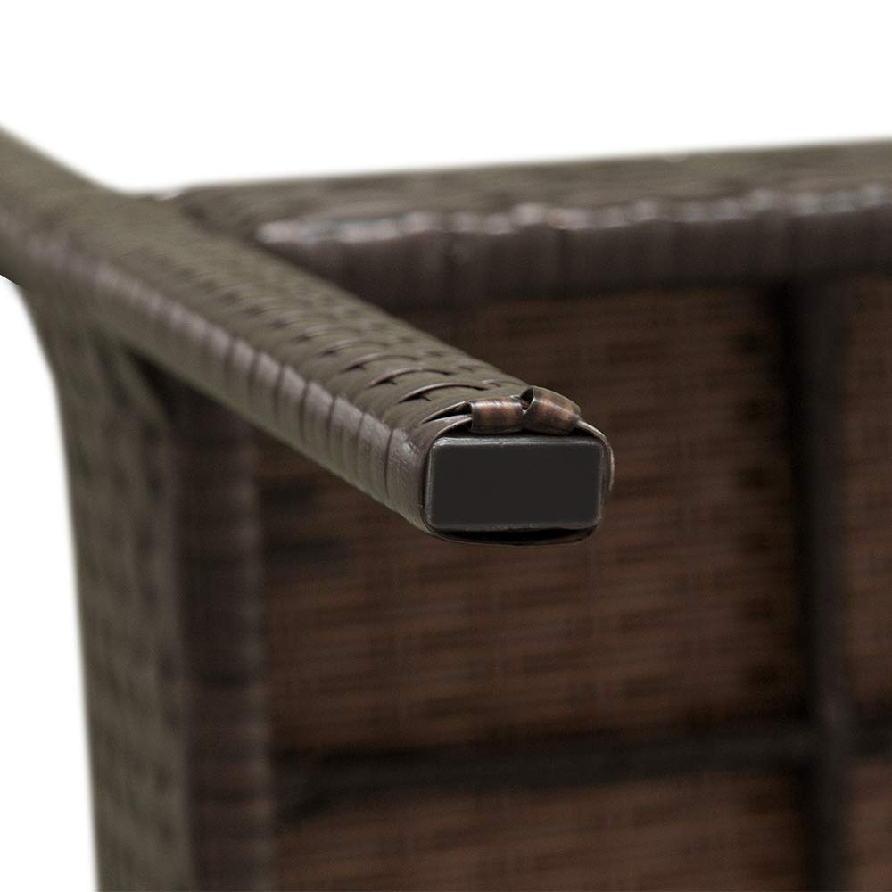 3-Piece Outdoor Patio Furniture Set - Modern Wicker Bistro Conversation Set with Coffee Table for Garden, Balcony, Backyard & Poolside - Classic Brown (Perfect for Relaxing, Entertaining & Outdoor Dining)