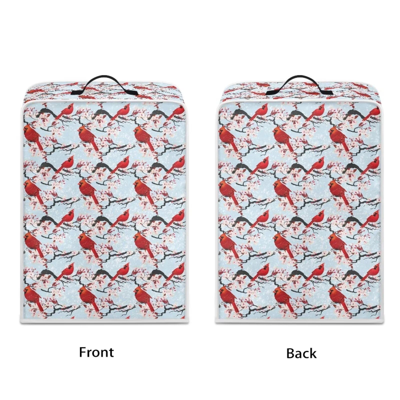 Christmas Themed Red Bird Coffee Maker Cover - Washable Dust-Proof Kitchen Appliance Cover Compatible with Juice Makers | Perfect for Holiday Tabletop Decor & Kitchen Protection