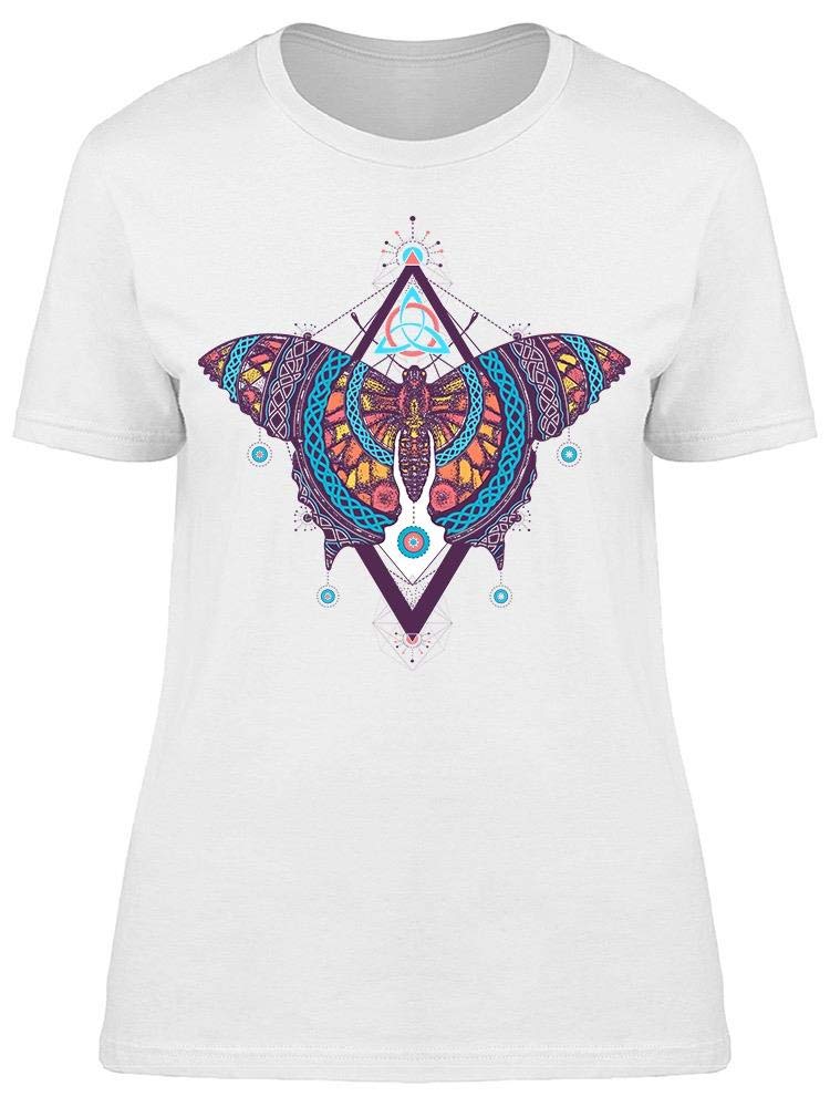 Celtic Butterfly Tattoo Print Women's T-Shirt - Stylish Graphic Tee for Casual Wear, Music Festivals & Boho Outfits